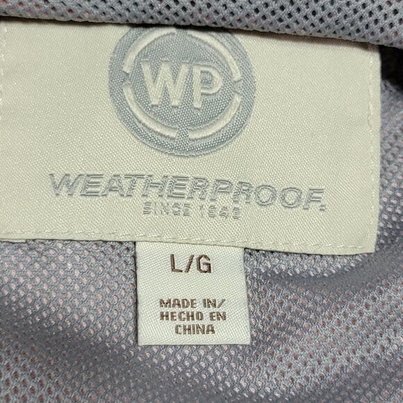 Weatherproof Ladies Full Zip Pink Long Wind Breaker w/ Hood - Size Large - Picture 6 of 7